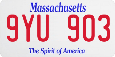 MA license plate 9YU903