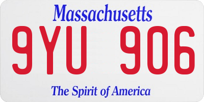 MA license plate 9YU906