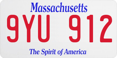 MA license plate 9YU912