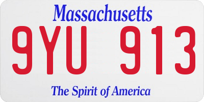 MA license plate 9YU913