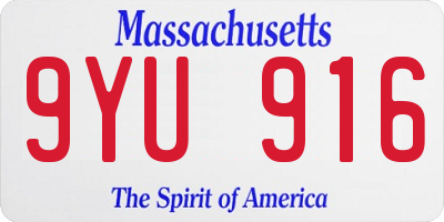 MA license plate 9YU916
