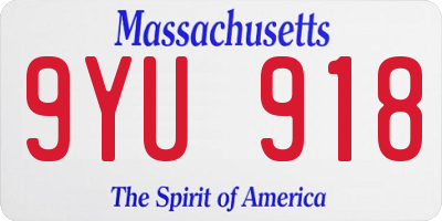 MA license plate 9YU918