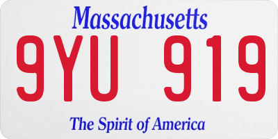 MA license plate 9YU919
