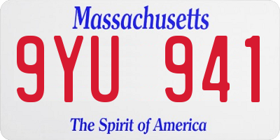 MA license plate 9YU941