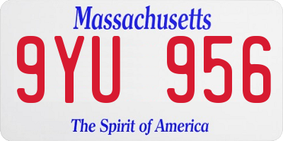 MA license plate 9YU956