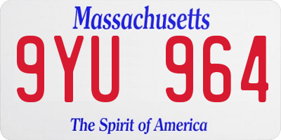 MA license plate 9YU964