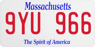 MA license plate 9YU966