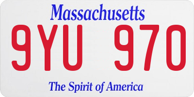 MA license plate 9YU970