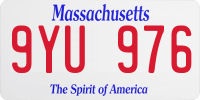 MA license plate 9YU976