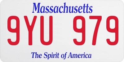 MA license plate 9YU979