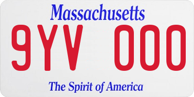 MA license plate 9YV000