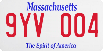 MA license plate 9YV004