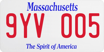 MA license plate 9YV005