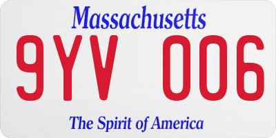 MA license plate 9YV006