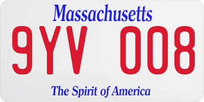 MA license plate 9YV008