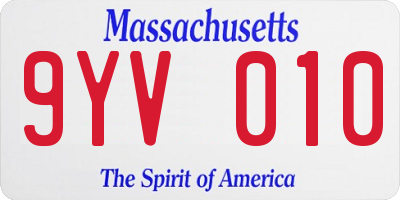 MA license plate 9YV010