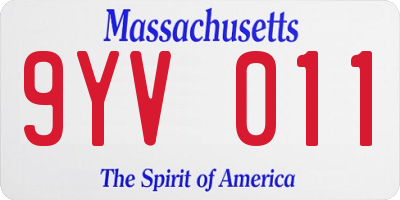 MA license plate 9YV011