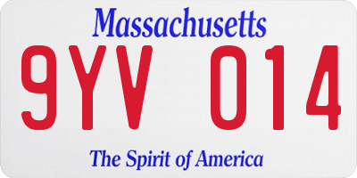 MA license plate 9YV014