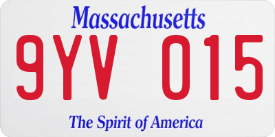 MA license plate 9YV015