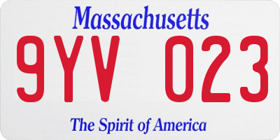 MA license plate 9YV023