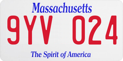 MA license plate 9YV024