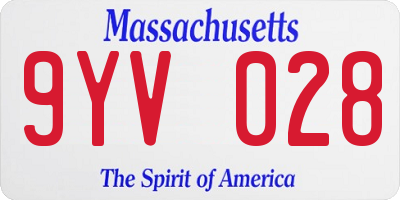MA license plate 9YV028