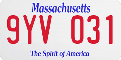 MA license plate 9YV031