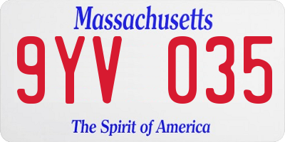 MA license plate 9YV035
