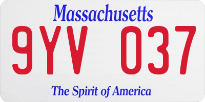 MA license plate 9YV037