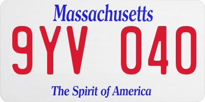 MA license plate 9YV040
