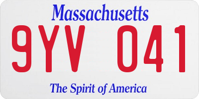 MA license plate 9YV041