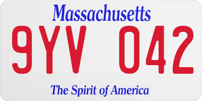 MA license plate 9YV042