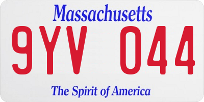 MA license plate 9YV044