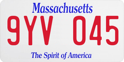 MA license plate 9YV045