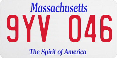 MA license plate 9YV046