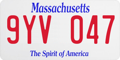 MA license plate 9YV047