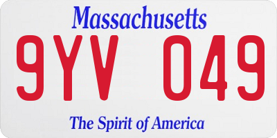 MA license plate 9YV049