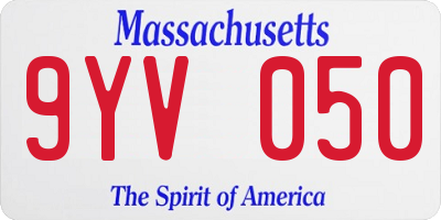 MA license plate 9YV050