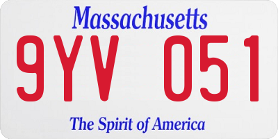 MA license plate 9YV051