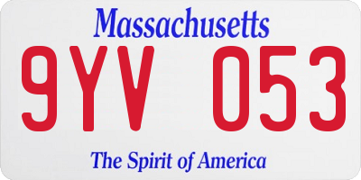 MA license plate 9YV053