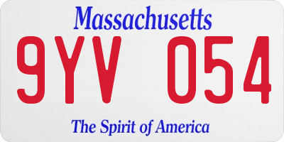 MA license plate 9YV054