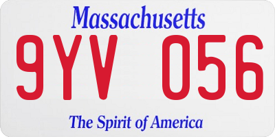MA license plate 9YV056