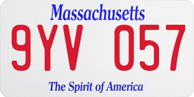 MA license plate 9YV057