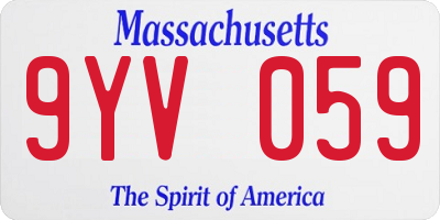 MA license plate 9YV059