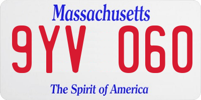 MA license plate 9YV060