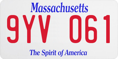 MA license plate 9YV061