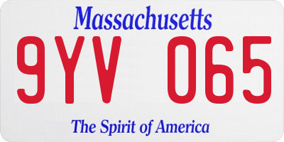 MA license plate 9YV065