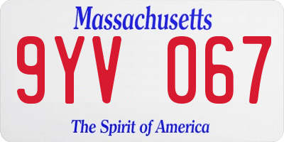 MA license plate 9YV067