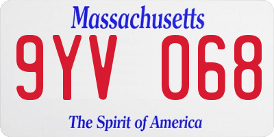 MA license plate 9YV068