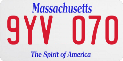 MA license plate 9YV070